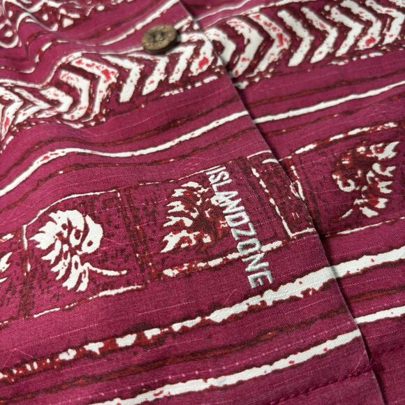 Tommy Bahama Men's Large Silk Blend Red Island Zone Tropical Short Sleeve Shirt - Picture 7 of 9